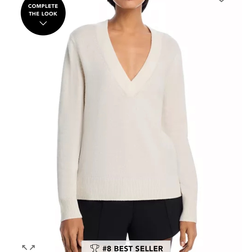 NWT Bloomingdale’s Aqua 100% Cashmere V-Neck Sweater, Size M